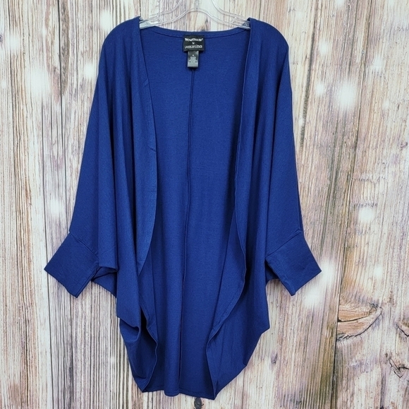 Layers by Lizden Knit Jersey Navy Cocoon Cardigan - Picture 2 of 12